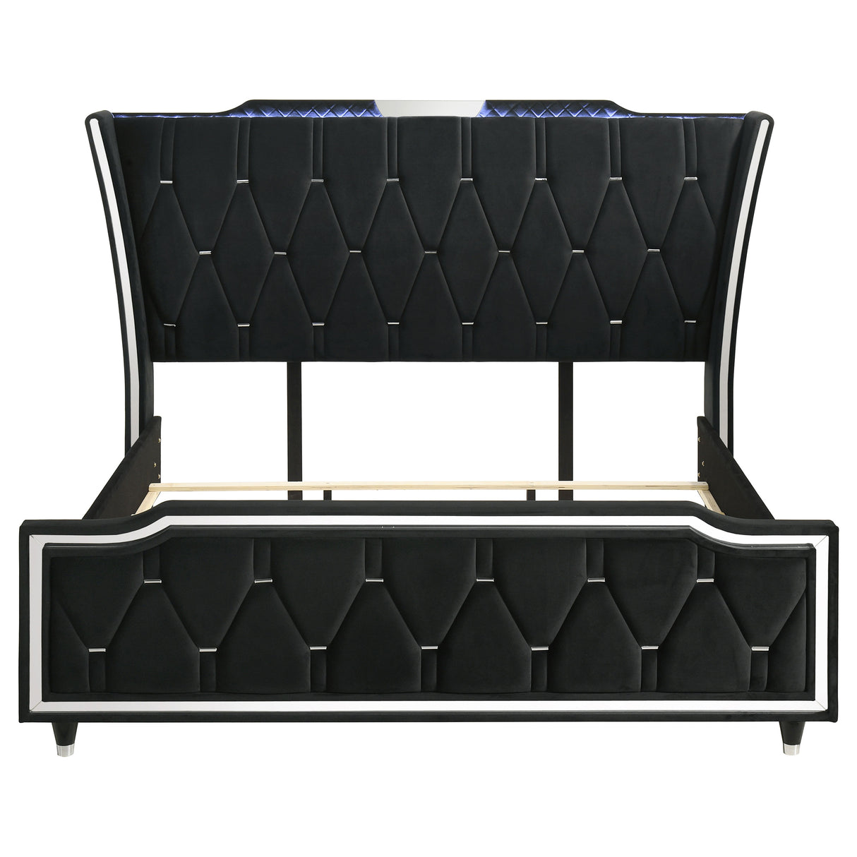 Lorient Black California King LED Upholstered Bed by Coaster at Eve Furniture