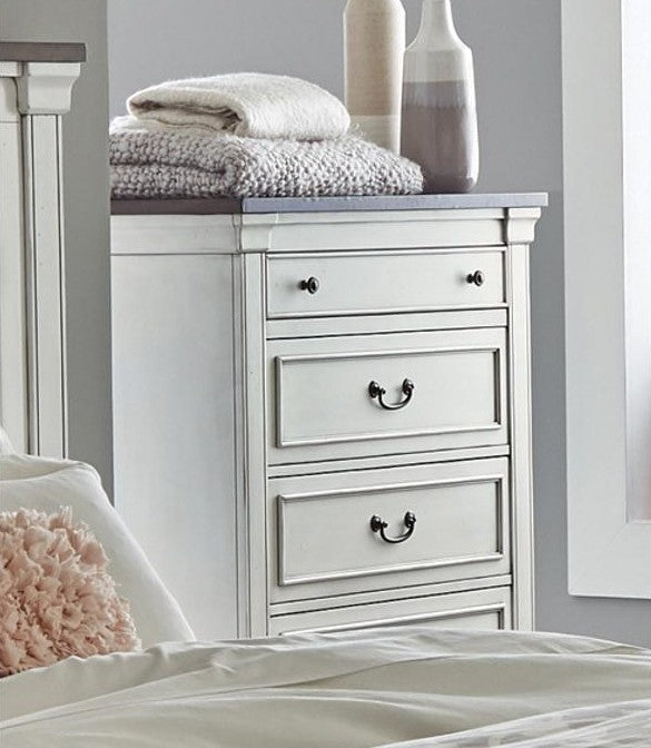 Hillcrest Dark Rum/White 5-Drawer Chest