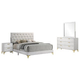 Juego de dormitorio Kendall White de 4 piezas tamaño California King