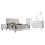 Juego de dormitorio Kendall White de 5 piezas tamaño California King