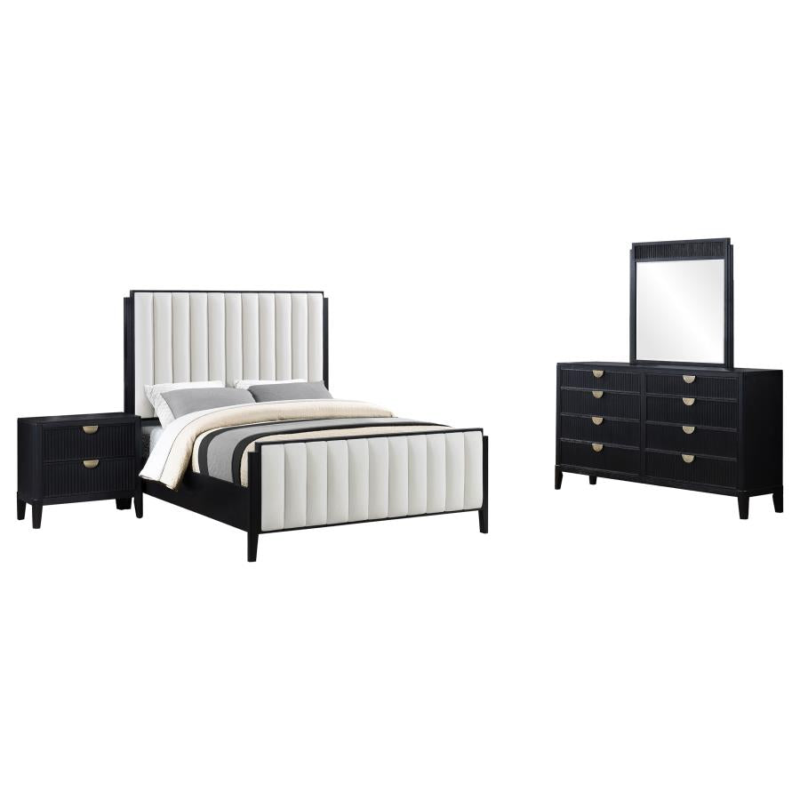 Brookmead Black 4-Piece Upholstered California King Bedroom Set by Coaster at Eve Furniture