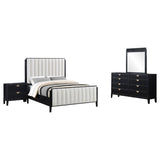 Brookmead Black 4-Piece Upholstered California King Bedroom Set by Coaster at Eve Furniture