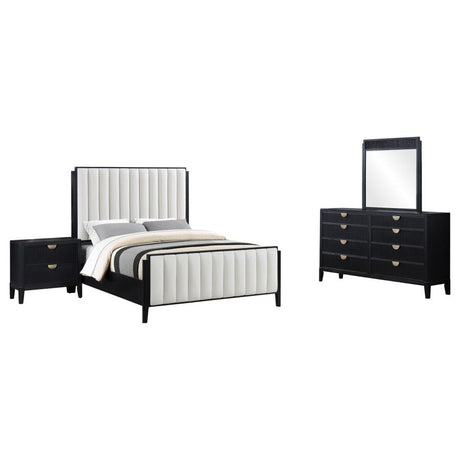 Brookmead Black 4-Piece Upholstered California King Bedroom Set by Coaster at Eve Furniture