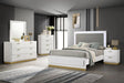 Caraway White/Grey 5-Piece Eastern King Bedroom Set with LED Headboard by Coaster at Eve Furniture