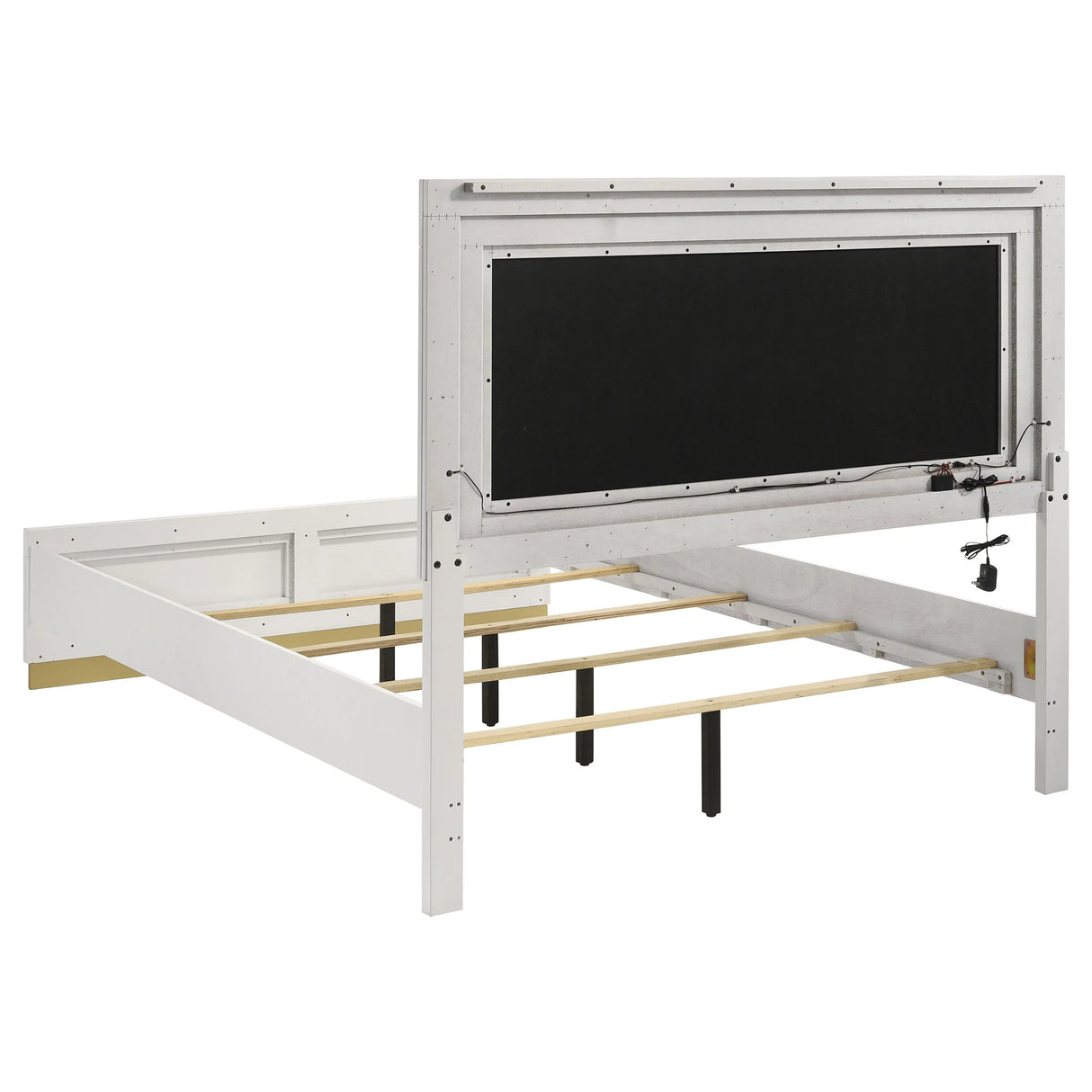 Caraway White/Grey 5-Piece Eastern King Bedroom Set with LED Headboard by Coaster at Eve Furniture