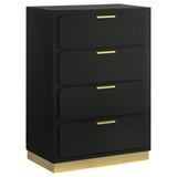 Caraway Black 5-Piece Eastern King Bedroom Set with LED Headboard by Coaster at Eve Furniture