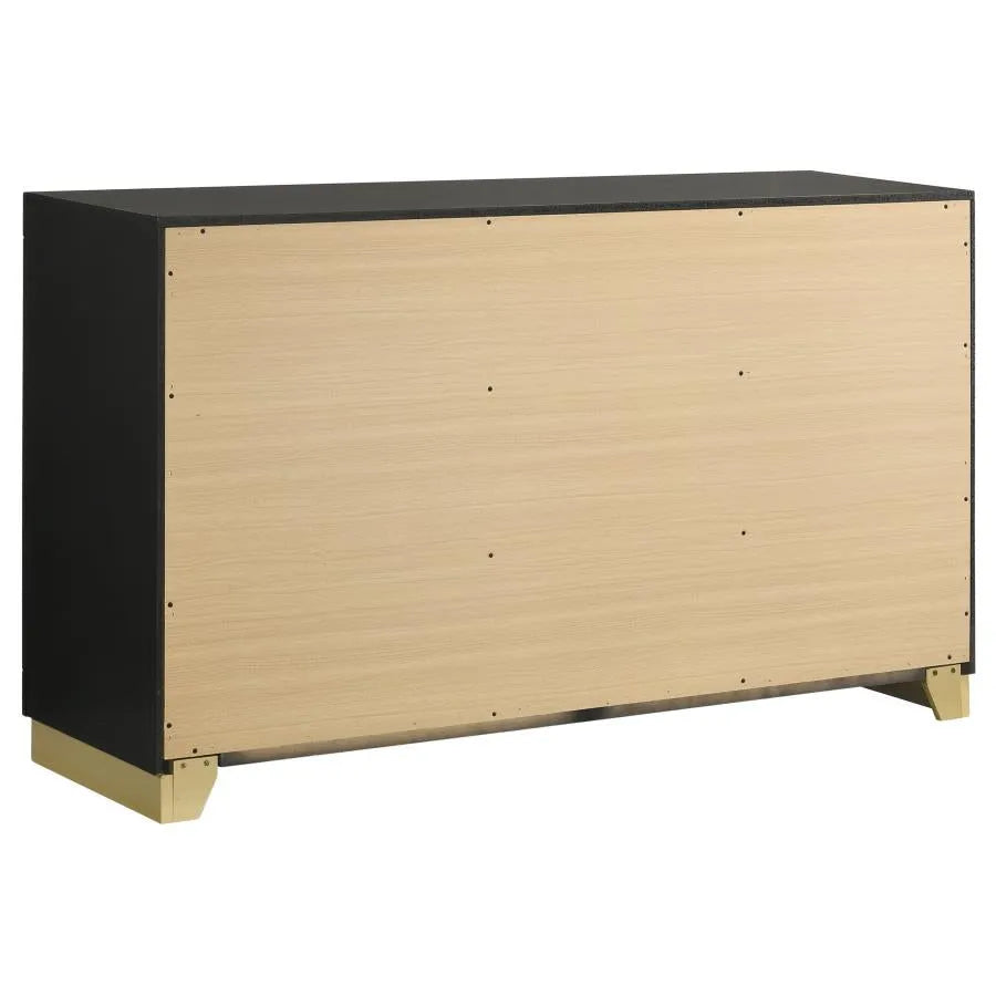 Caraway Black/Grey 5-Piece Queen Bedroom Set with LED Headboard by Coaster at Eve Furniture