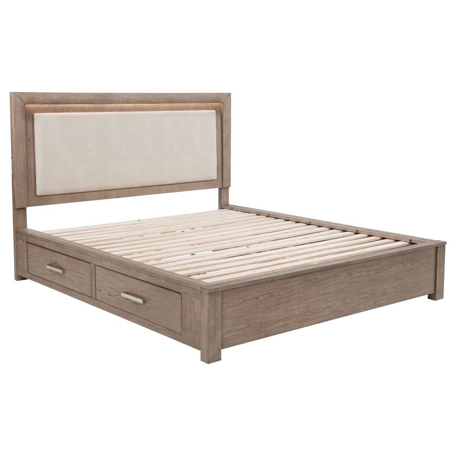 Juego de dormitorio de 5 piezas para cama King oriental Kenora Barley Brown