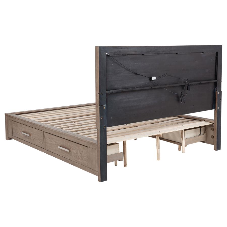 Juego de dormitorio de 5 piezas para cama King oriental Kenora Barley Brown