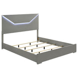 Ives Grey High Gloss 4-Piece Eastern King Bedroom Set by Coaster at Eve Furniture