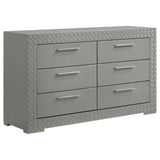 Ives Grey High Gloss 4-Piece Eastern King Bedroom Set by Coaster at Eve Furniture