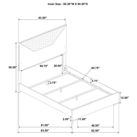 Ives Grey High Gloss 4-Piece Queen Bedroom Set by Coaster at Eve Furniture