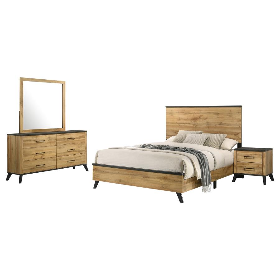 Juego de dormitorio completo de 4 piezas Kaywood Natural Pine