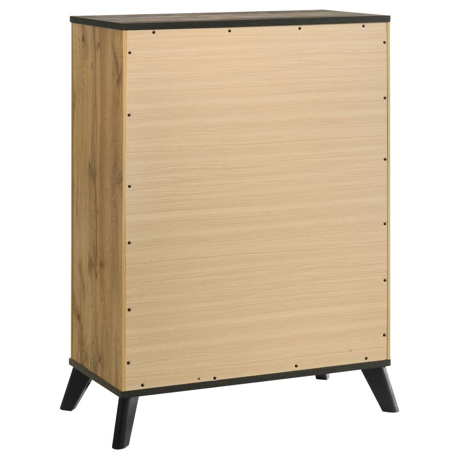 Juego de dormitorio doble de 5 piezas Kaywood de pino natural