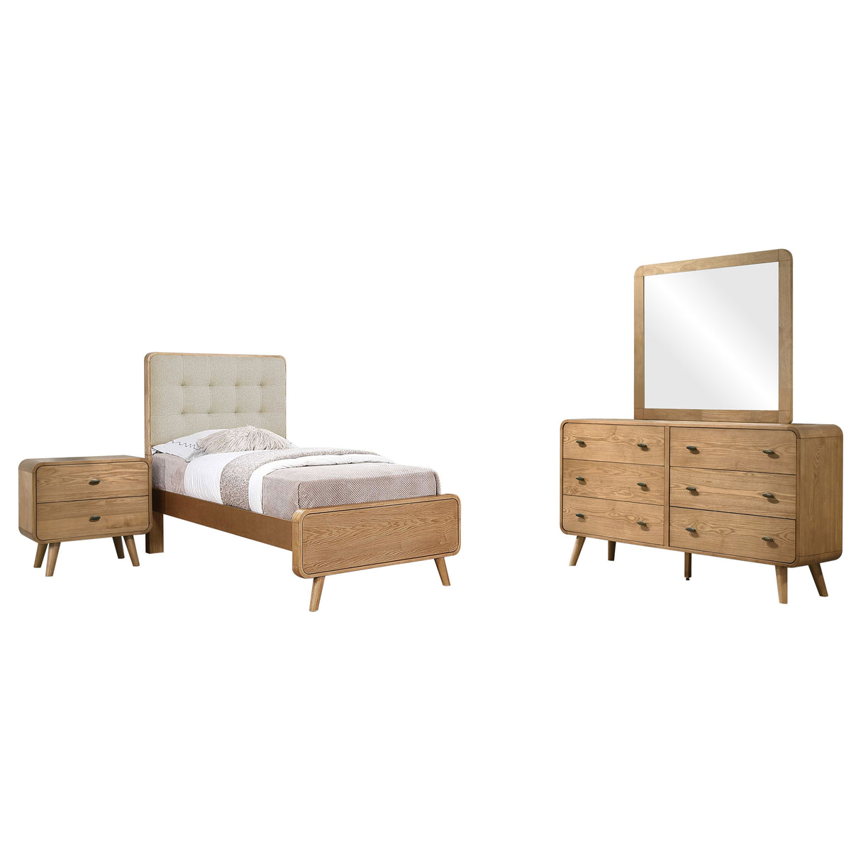 Robyn Light Ash 4-Piece Twin Bedroom Set