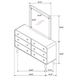 Robyn Light Ash 6-drawer Bedroom Dresser and Mirror