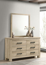 Oakglen Weathered Oak 6-drawer Bedroom Dresser and Mirror