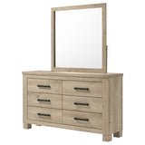Oakglen Weathered Oak 6-drawer Bedroom Dresser and Mirror