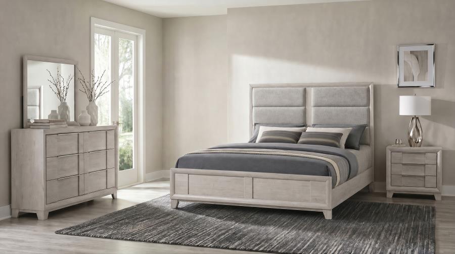 Farre Washed Grey 4-Piece Eastern King Bedroom Set by Coaster at Eve Furniture