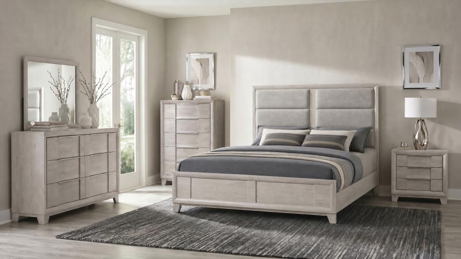 Farre Washed Grey 5-Piece Eastern King Bedroom Set by Coaster at Eve Furniture
