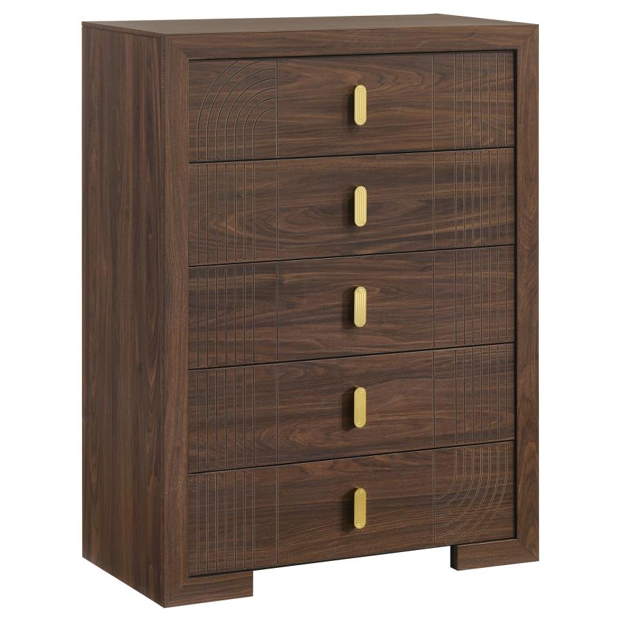 Etienne Walnut 5-Piece Queen Bedroom Set by Coaster at Eve Furniture