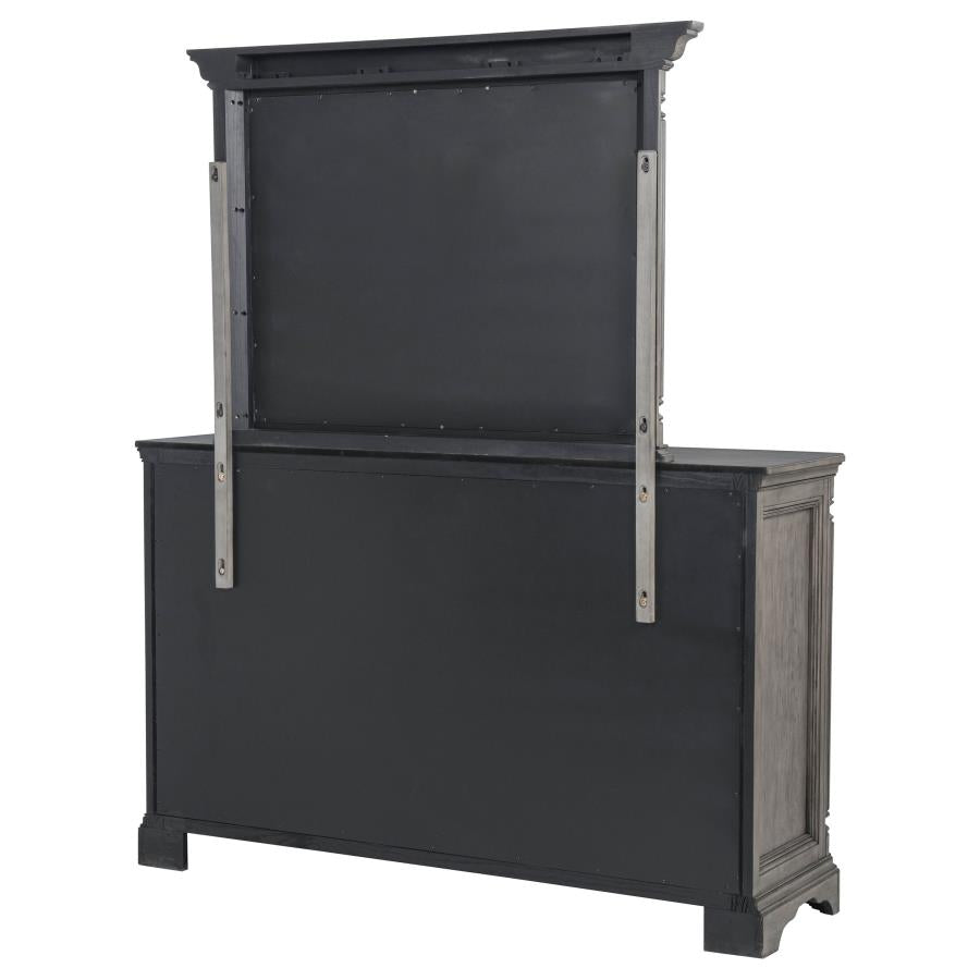 Cresswell Weathered Taupe 8-drawer Dresser with Mirror