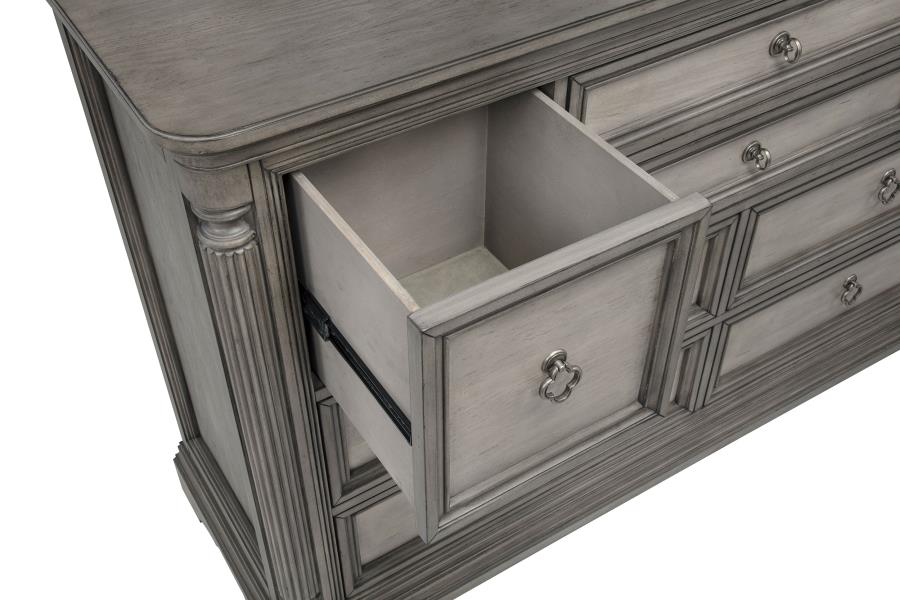 Cresswell Weathered Taupe 8-drawer Dresser with Mirror