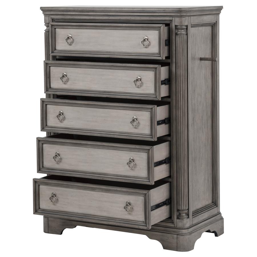 Cresswell Weathered Taupe 5-drawer Chest of Drawers