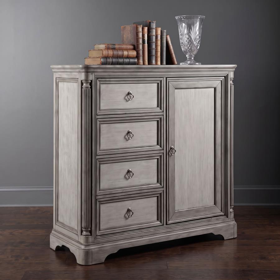 Cresswell Weathered Taupe 4-drawer Door Chest with Hidden Storage by Coaster at Eve Furniture