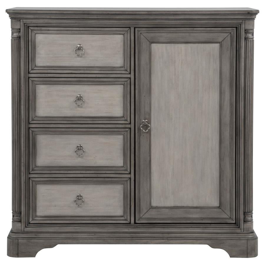 Cresswell Weathered Taupe 4-drawer Door Chest with Hidden Storage by Coaster at Eve Furniture