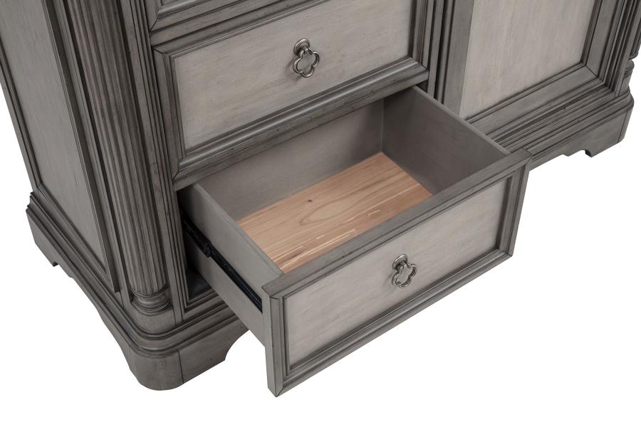 Cresswell Weathered Taupe 4-drawer Door Chest with Hidden Storage by Coaster at Eve Furniture