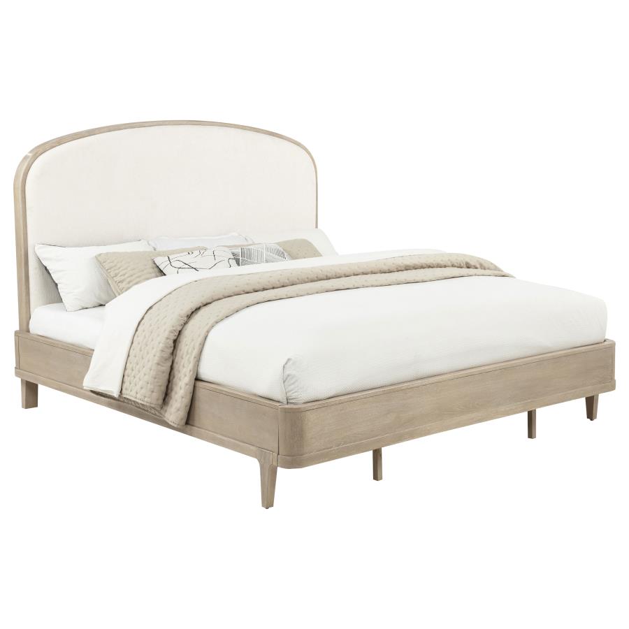 Lucaire Sandstone California King Upholstered Panel Bed