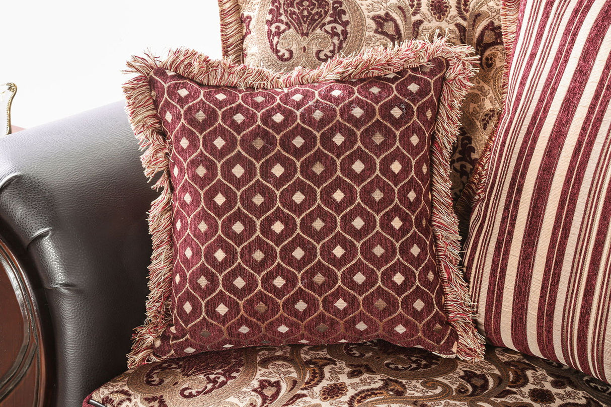 Franklin Burgundy/Espresso Sofa by Furniture of America at Eve Furniture