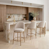Nordhavn Swivel Counter Stool Beige & Gold - Image 9