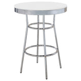 Retro White 3-Piece Round 1950s Bistro Pub Bar Table Set