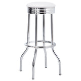 Retro White 3-Piece Round 1950s Bistro Pub Bar Table Set