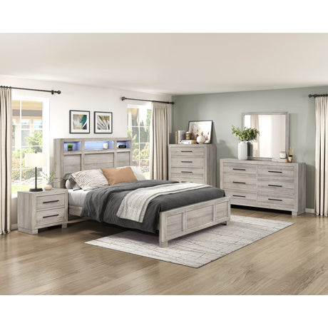 Everett Gray Bookcase Panel Bedroom Set by Homelegance at Eve Furniture
