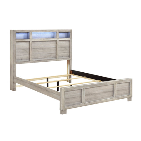 Everett Gray Bookcase Panel Bedroom Set by Homelegance at Eve Furniture