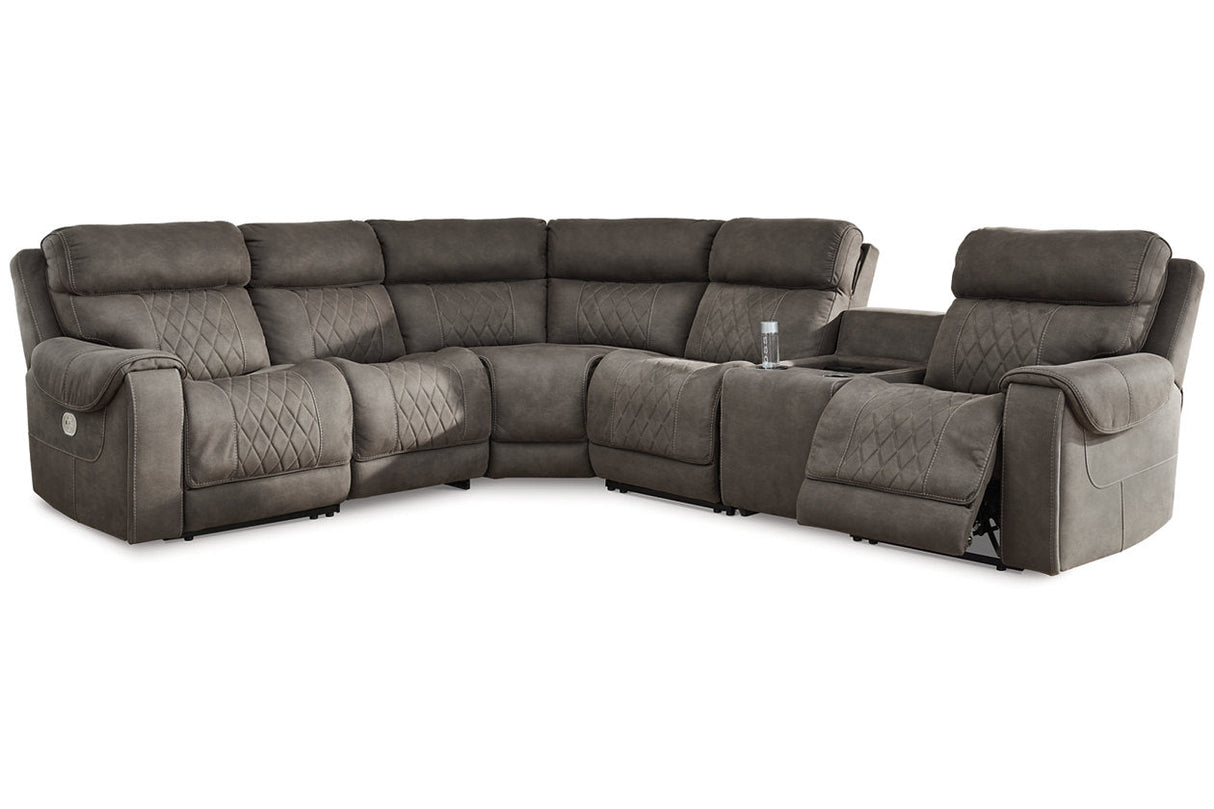 Hoopster Gunmetal 6-Piece Power Reclining Sectional