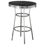 Retro Black 3-Piece Round 1950s Bistro Pub Bar Table Set
