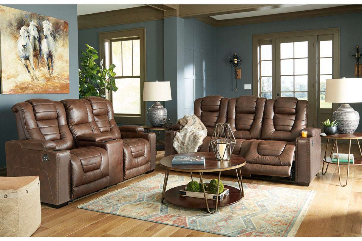 Owner's Box Thyme Power Reclining Loveseat with Console