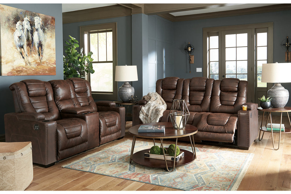 Owner's Box Thyme Power Reclining Sofa and Loveseat