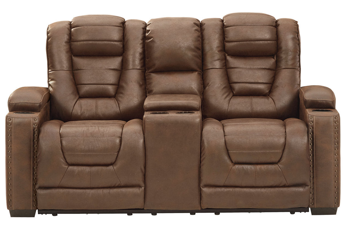 Owner's Box Thyme Power Reclining Loveseat with Console