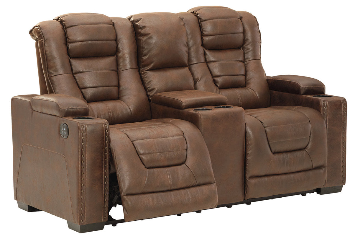 Owner's Box Thyme Power Reclining Loveseat with Console