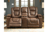 Owner's Box Thyme Power Reclining Loveseat with Console