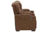 Owner's Box Thyme Power Reclining Loveseat with Console