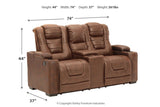 Owner's Box Thyme Power Reclining Loveseat with Console