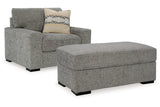 Dunmor Graphite Oversized Chair and Ottoman