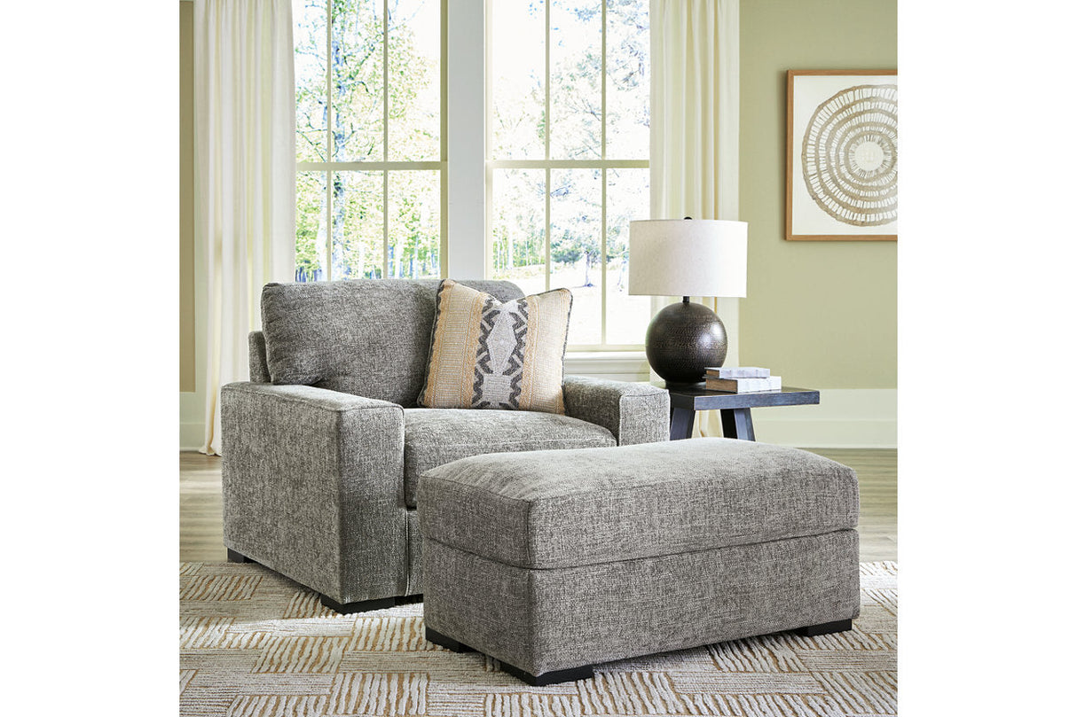 Dunmor Graphite Oversized Chair and Ottoman