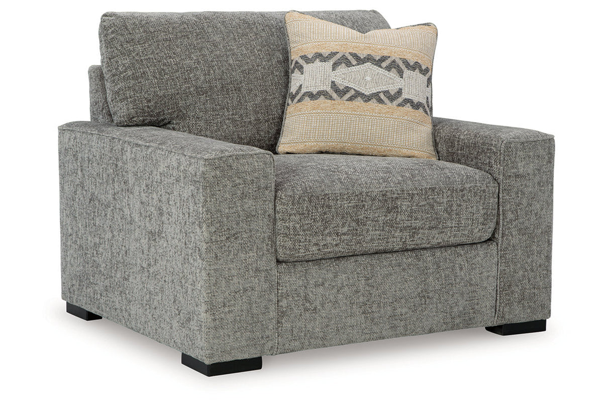 Dunmor Graphite Sofa, Loveseat, Oversized Chair and Ottoman